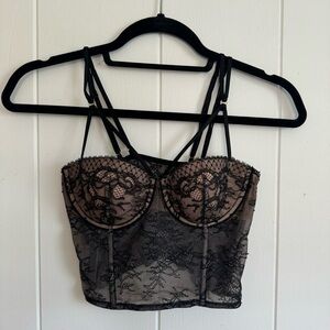 Victoria's Secret Black Lace Bustier 34B
